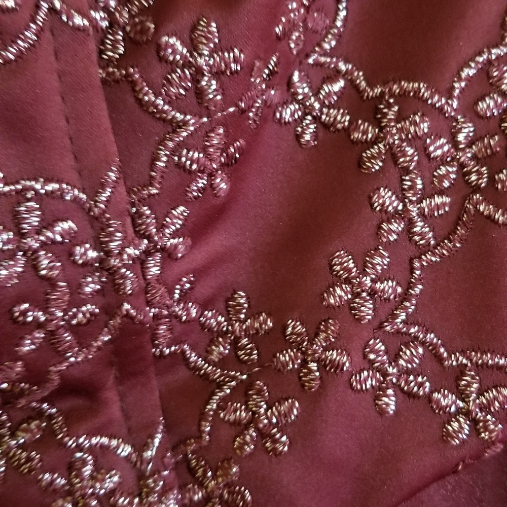 Poly USA Womens Burgundy Full Length Gown Size M - Picture 2 of 9